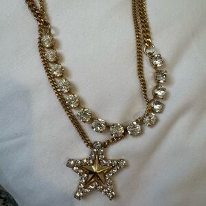 TOVA double layer Gold Star Pendant Necklace